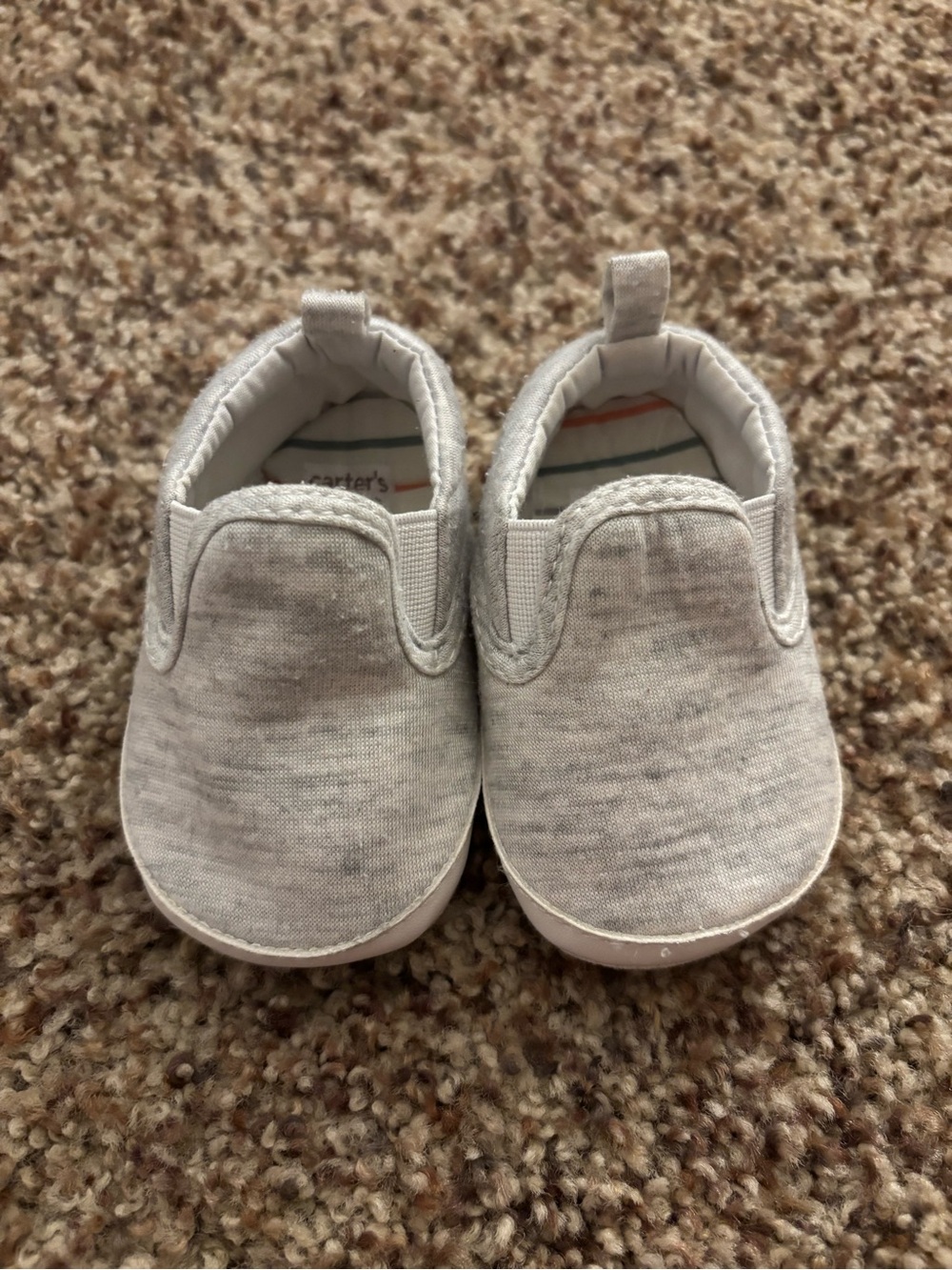 Carter's Heather Gray Slip-On Baby Shoes 0-3 Month